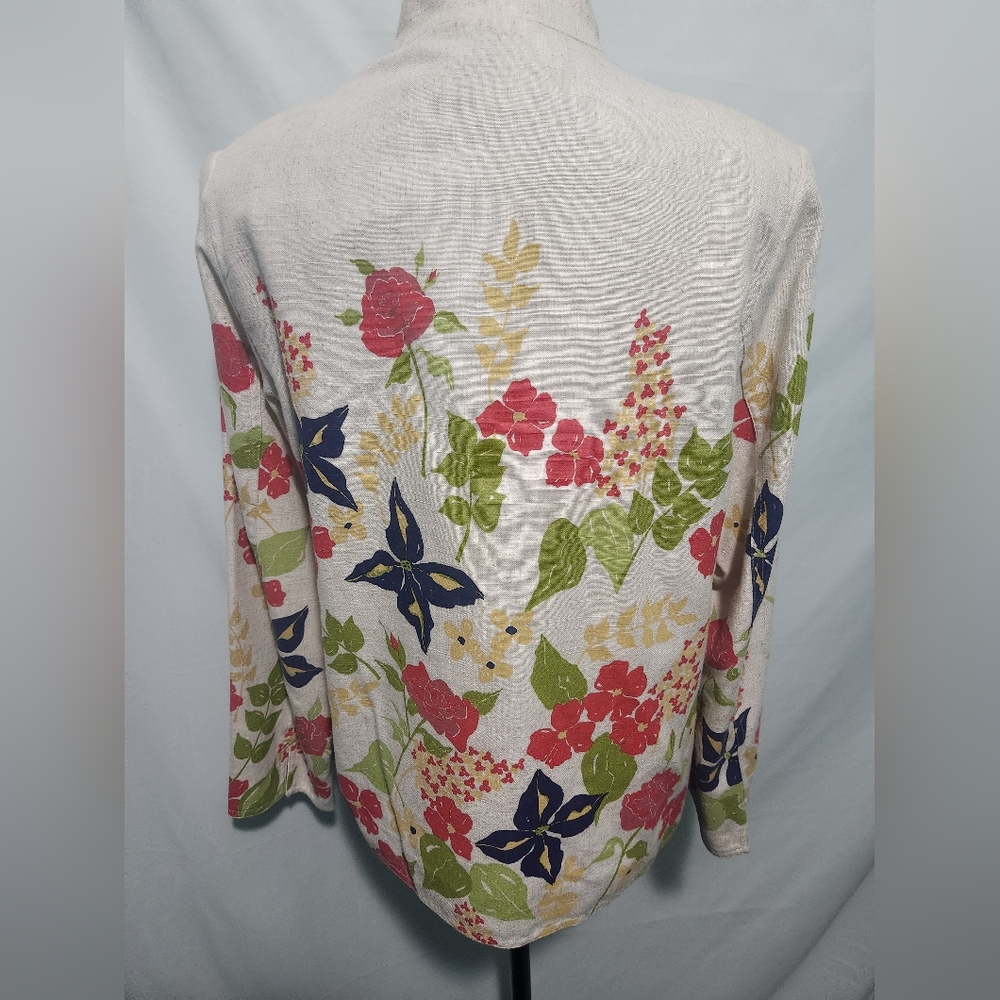 Drapers & Damons White Floral Blazed Jacket. Size 10. Lining 100% Cotton. - Picture 7 of 10